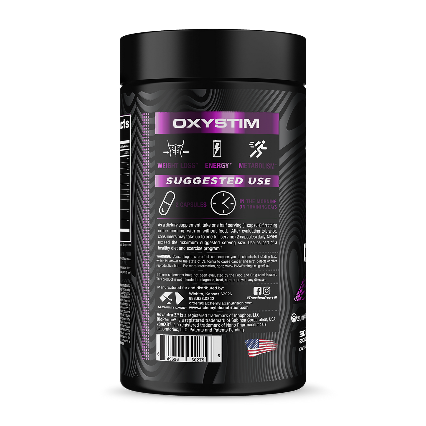 Oxystim Bottle Side Label