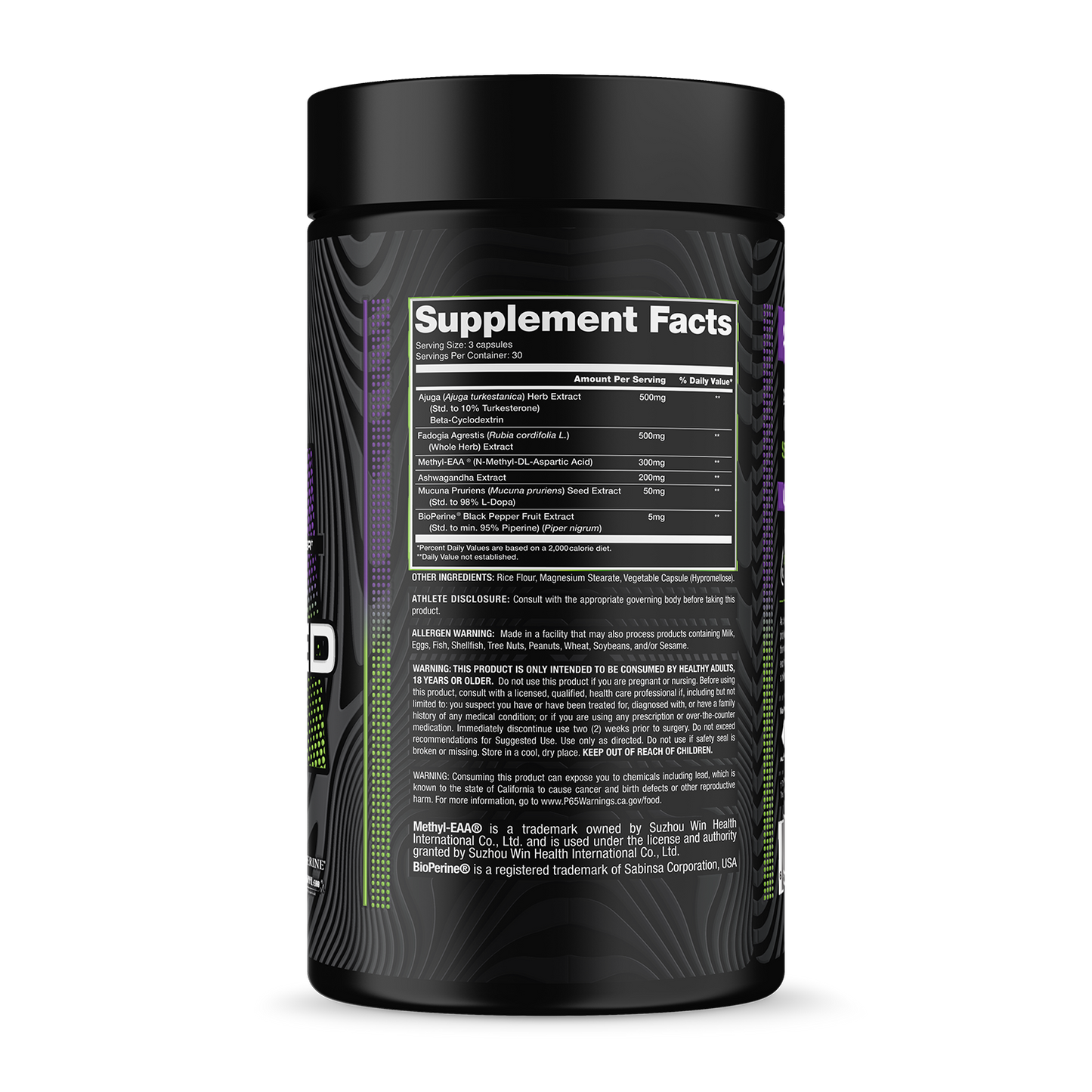 Altered Bottle Supplement Facts