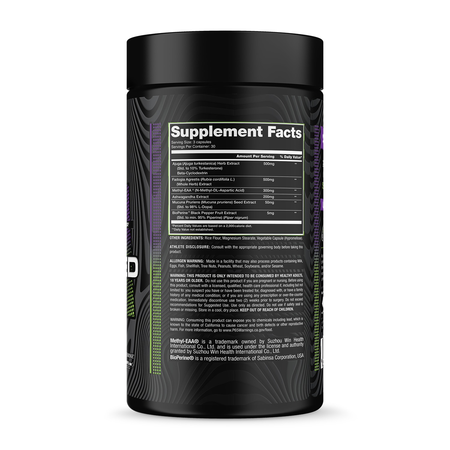 Altered Bottle Supplement Facts