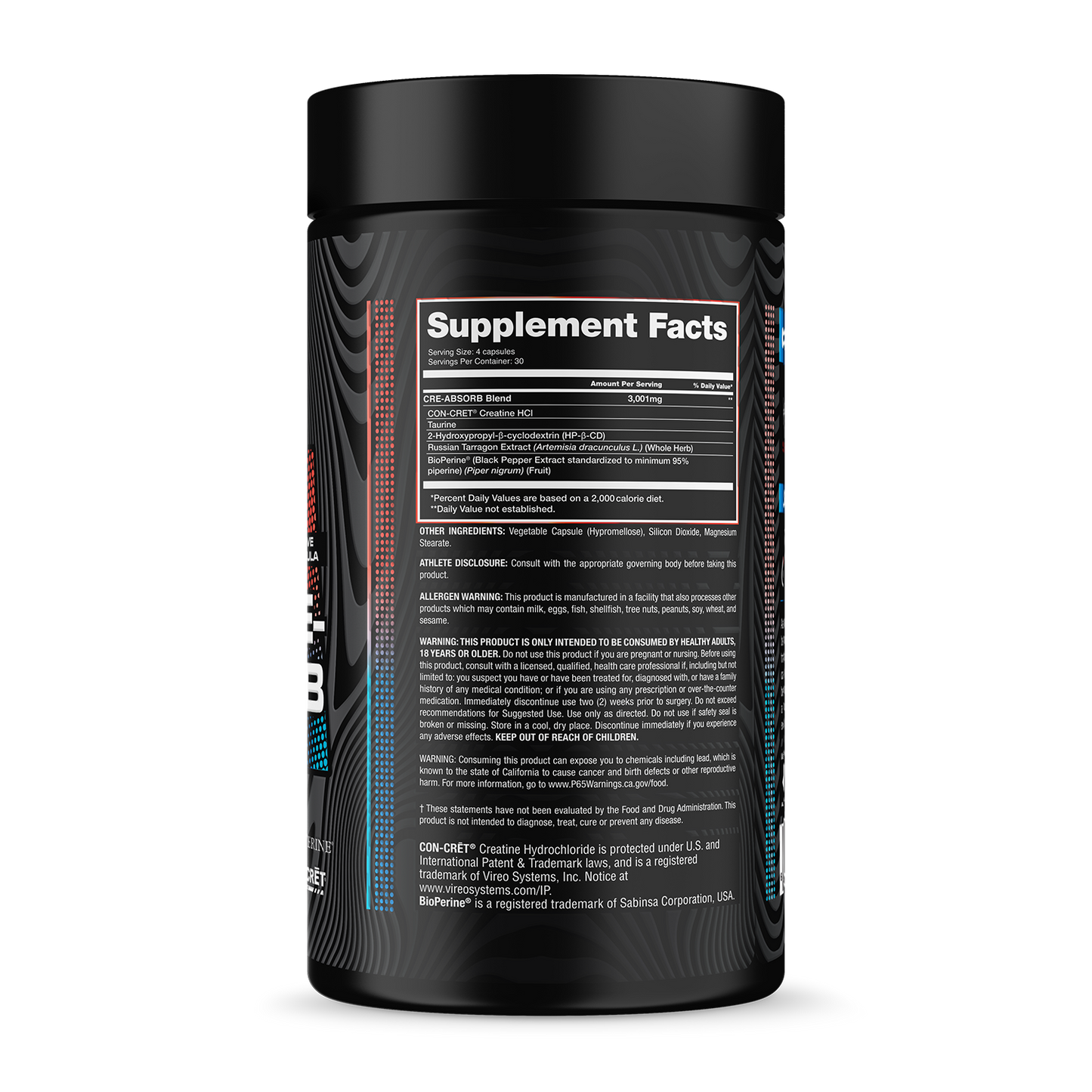 Cre-Absorb Bottle Supplement Facts