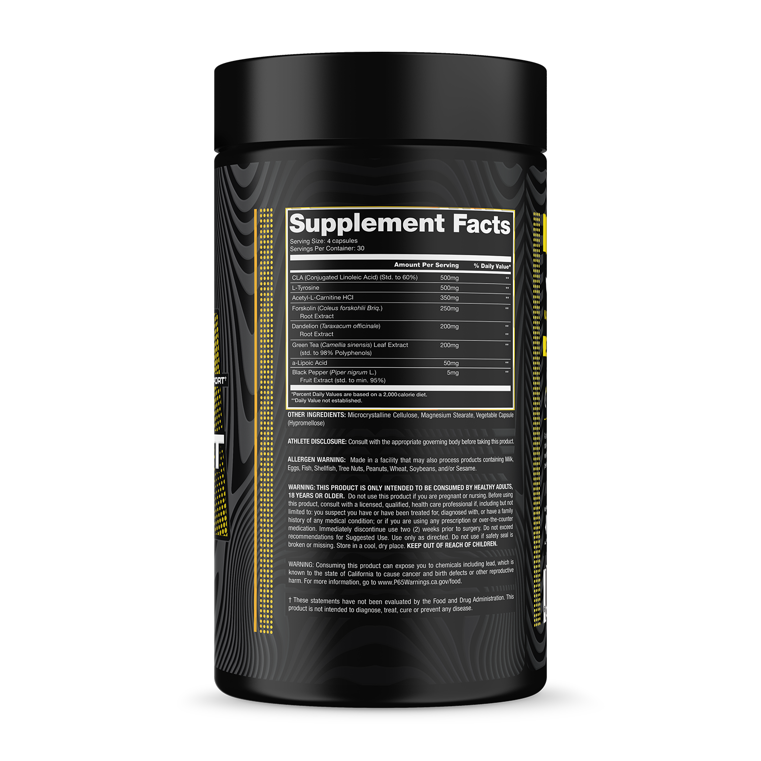 Inhibit Bottle Supplement Facts