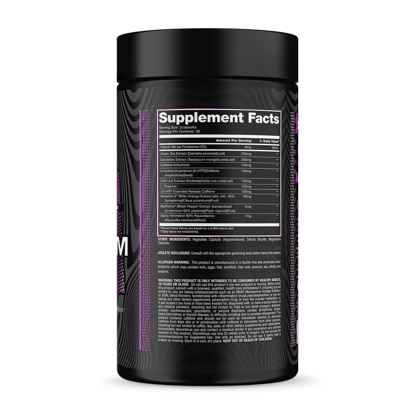 Oxystim Bottle Supplement Facts