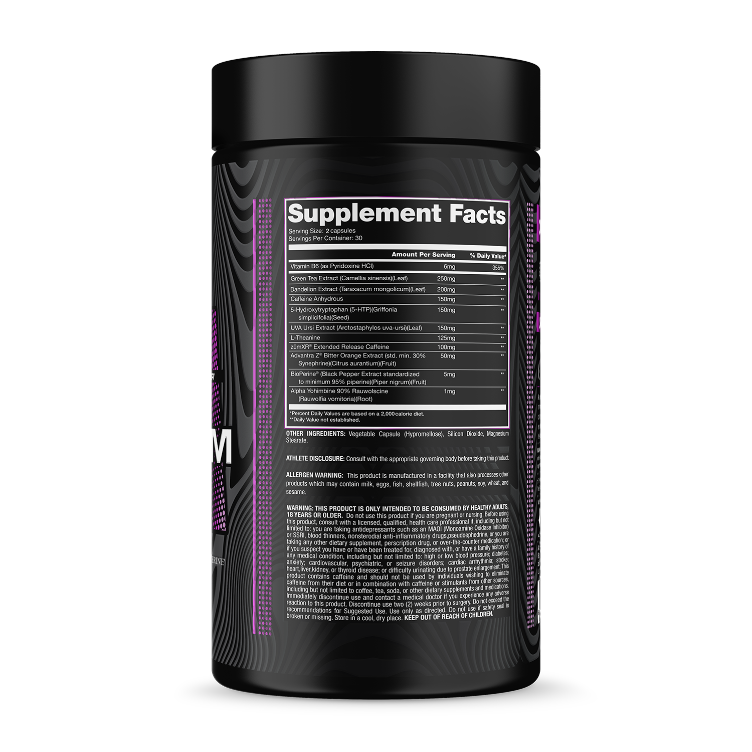 Oxystim Bottle Supplement Facts