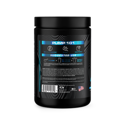 Pump 101 Blue Raspberry Bottle Side Label