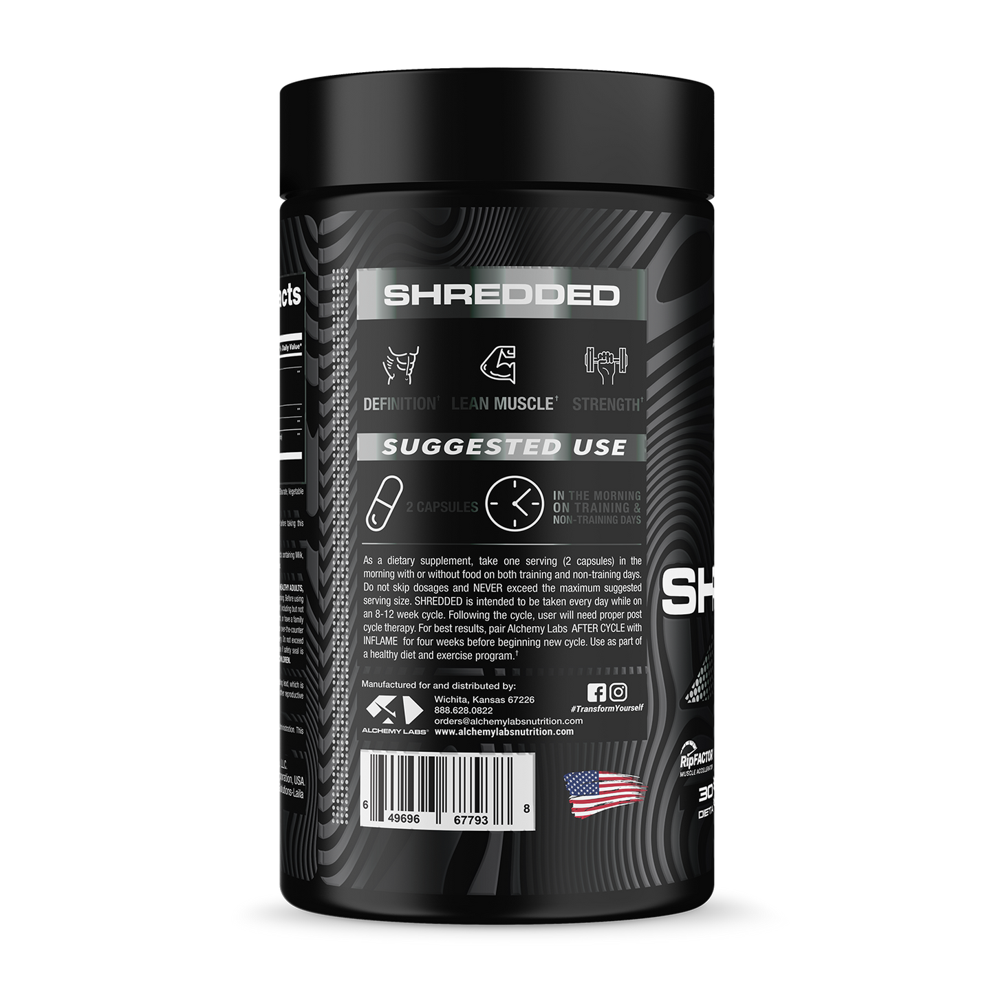 Shredded Bottle Side Label