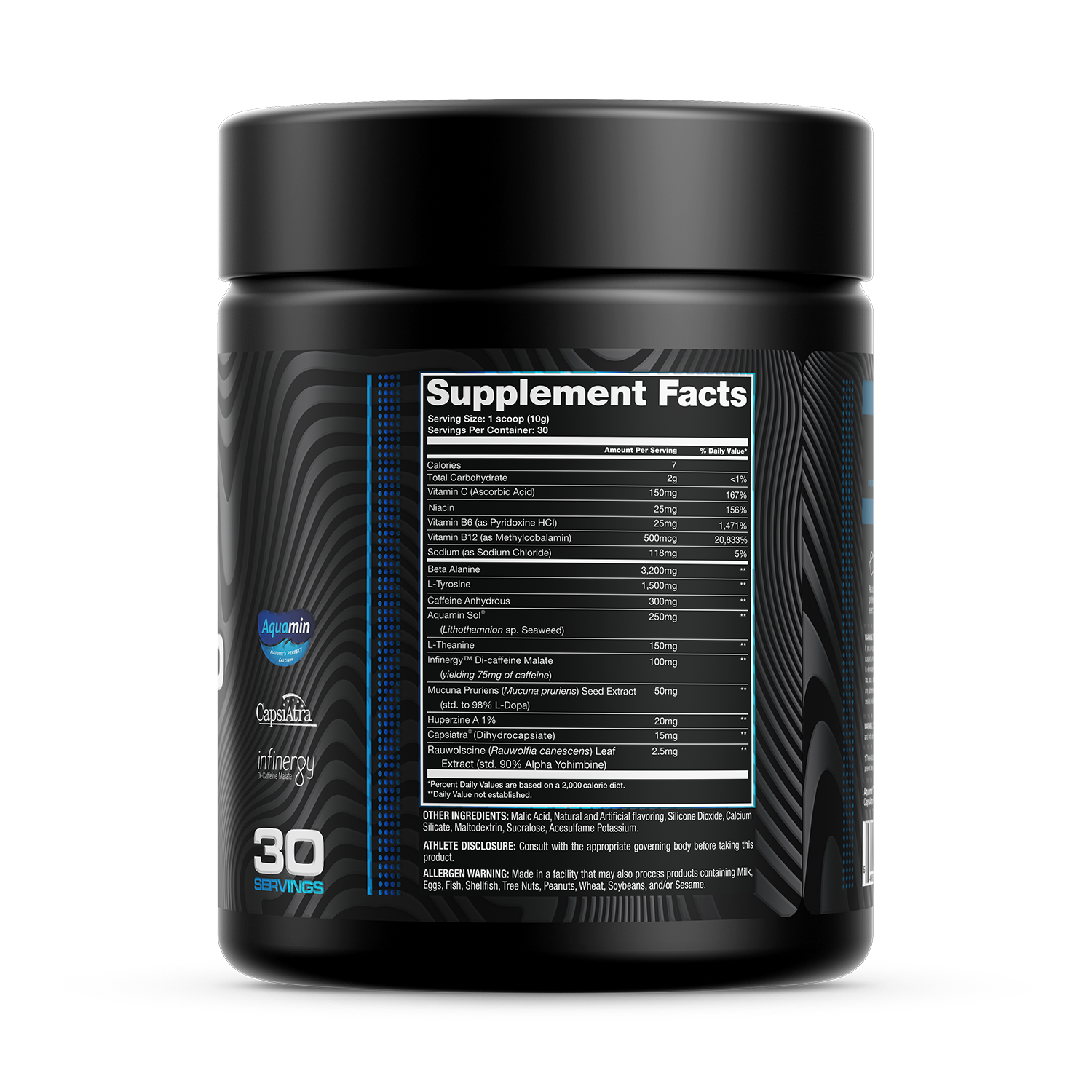 Smoked Blue Raspberry Bottle Supplement Facts