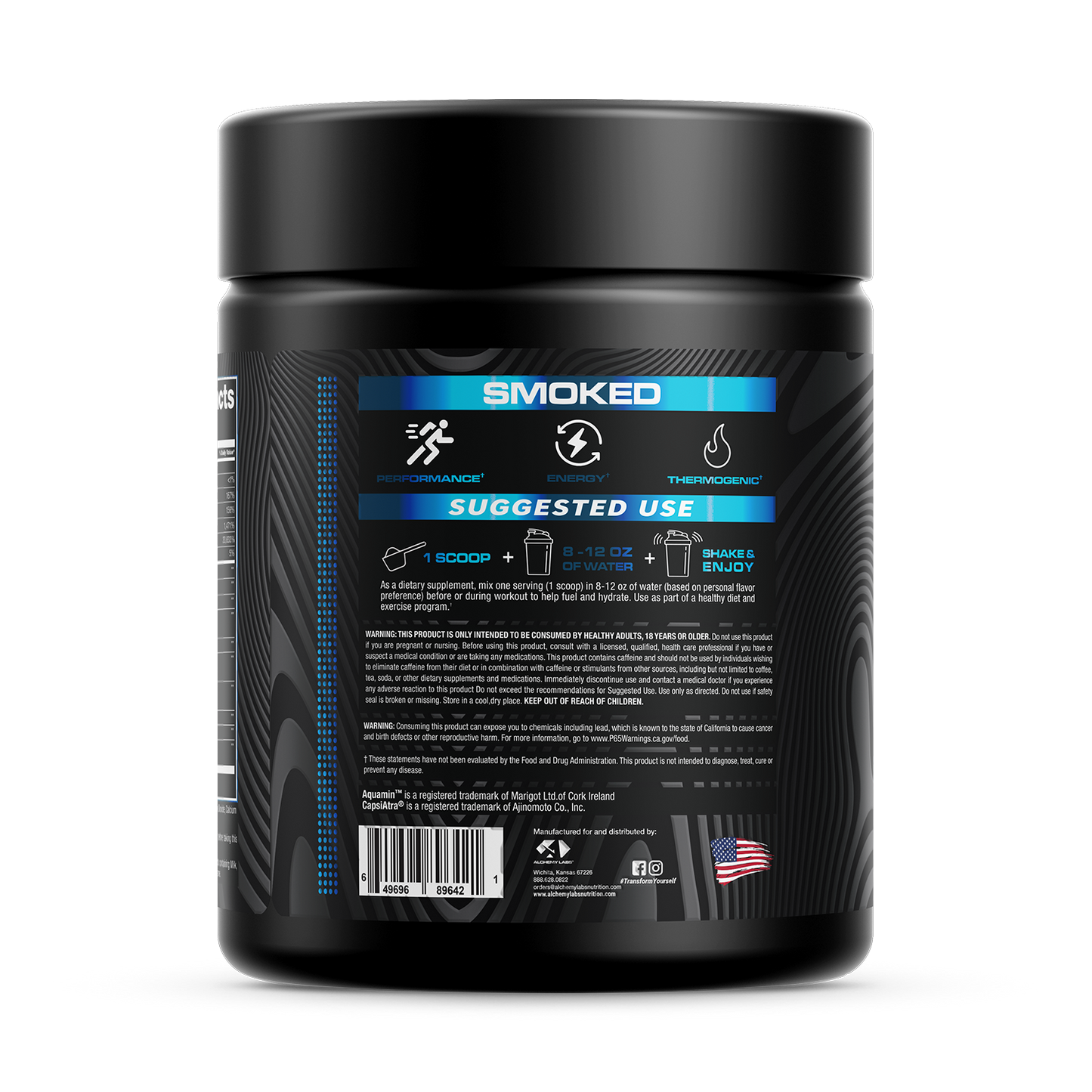 Smoked Blue Raspberry Bottle Side Label