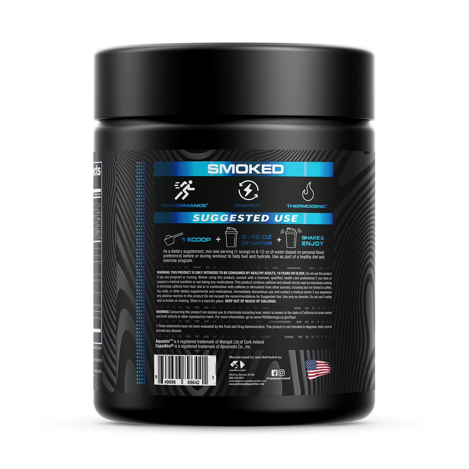 Smoked Blue Raspberry Bottle Side Label